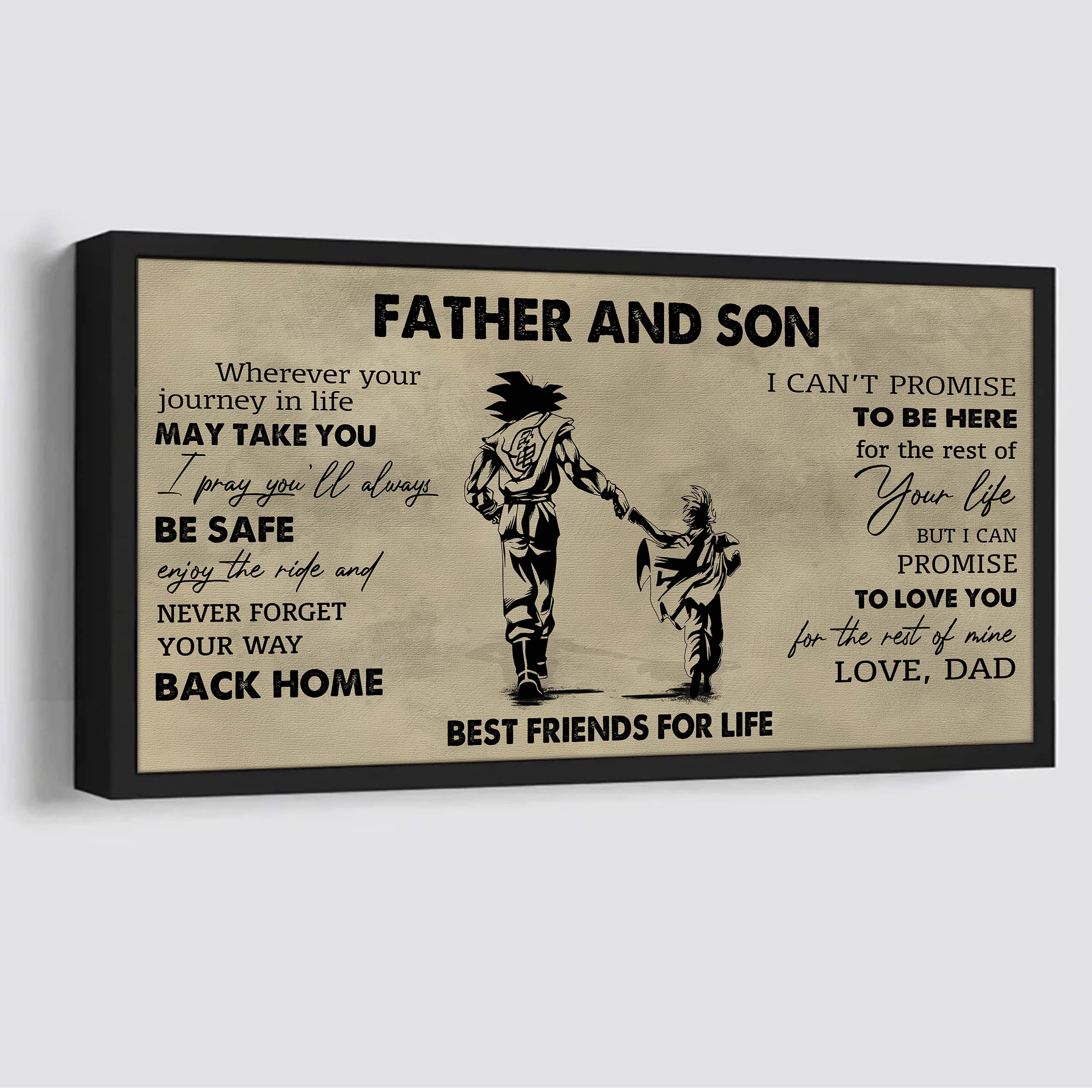 DRB Father And Son Best Friends For Life - Never Forget Your Way Back Home Poster Canvas Gift For Son From Father