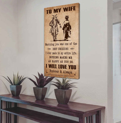 Family Poster Canvas To My Wife Marrying You Was One Of The Best Decisions - I Will Love You Forever And Always Gift For Your Wife