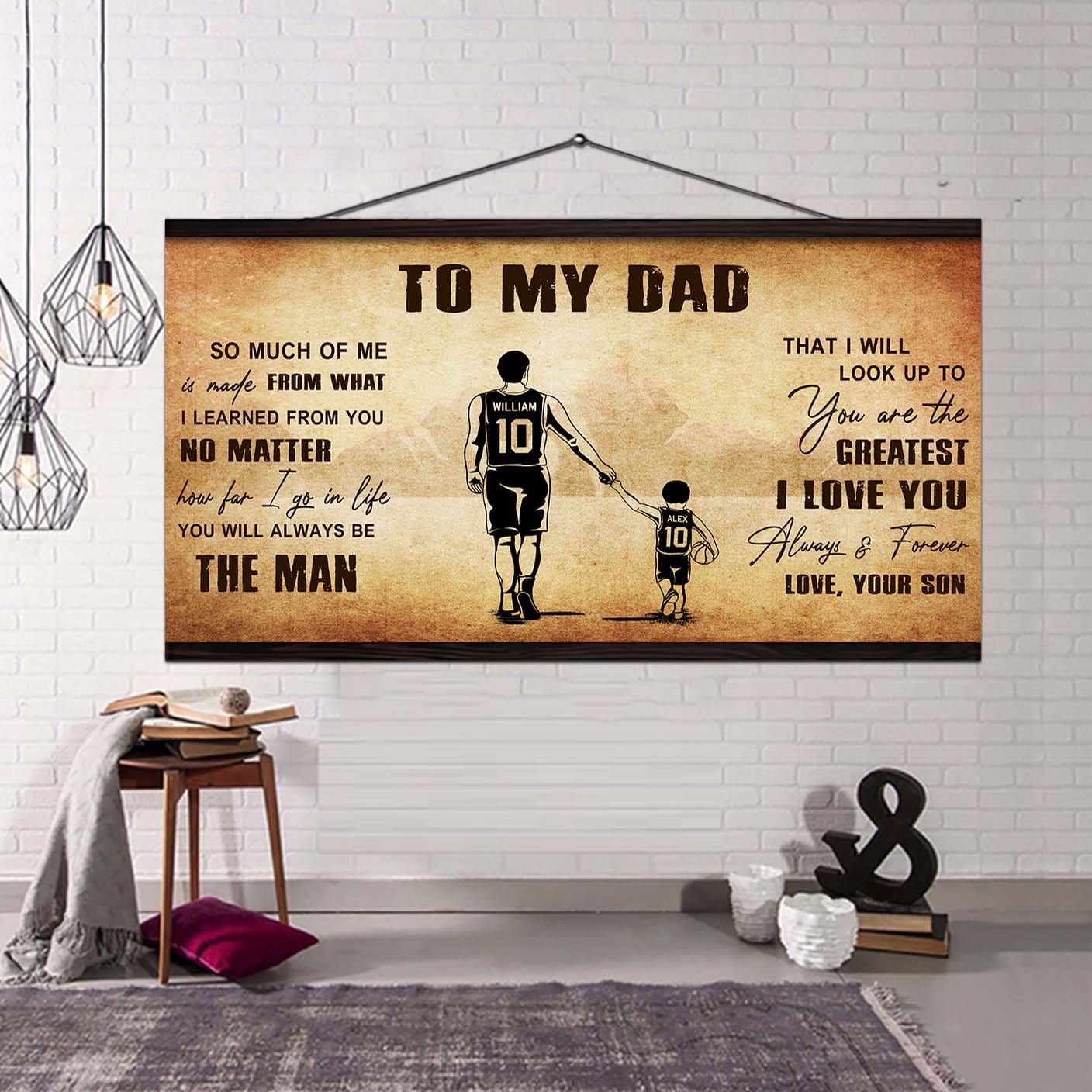 Family To My Dad - You Are The Greatest I Love You Poster Canvas From Son To Father Gifts For Father