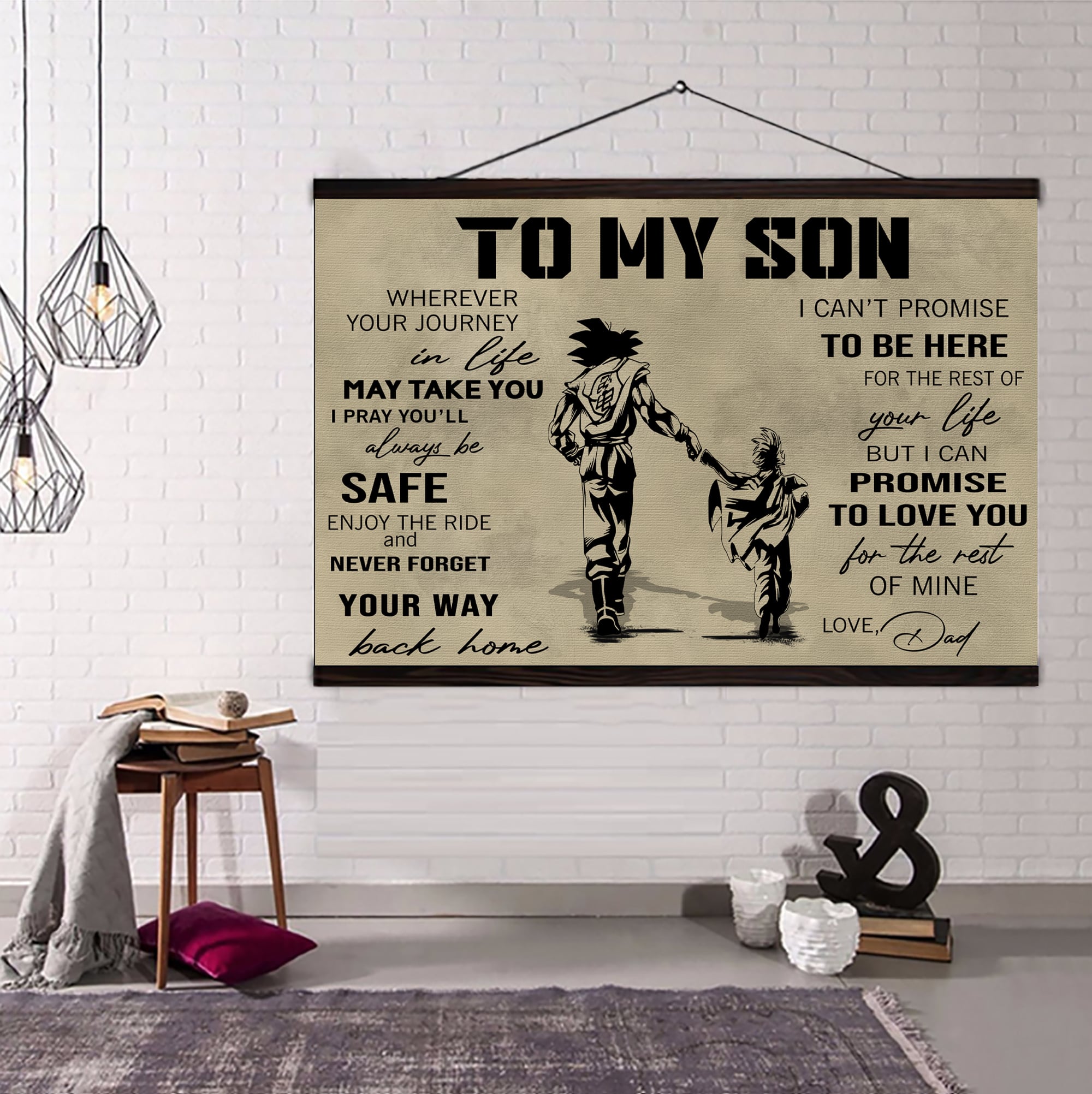 Canvas Poster Dad To Son Your Way Back Home I Can Promise To Love You For The Rest Of Mine