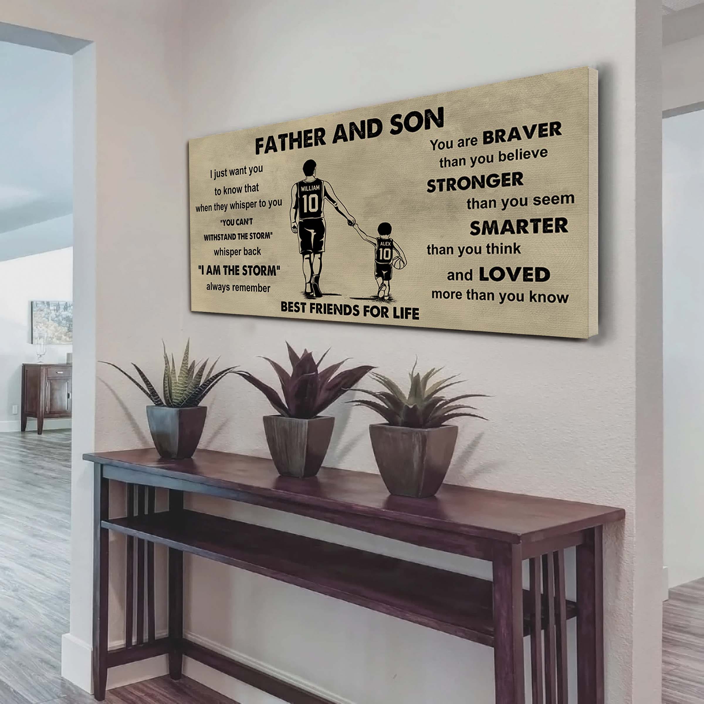 Sport-Family Father And Son Best Friends For Life - I Am The Storm Poster Canvas Gift For Son From Father