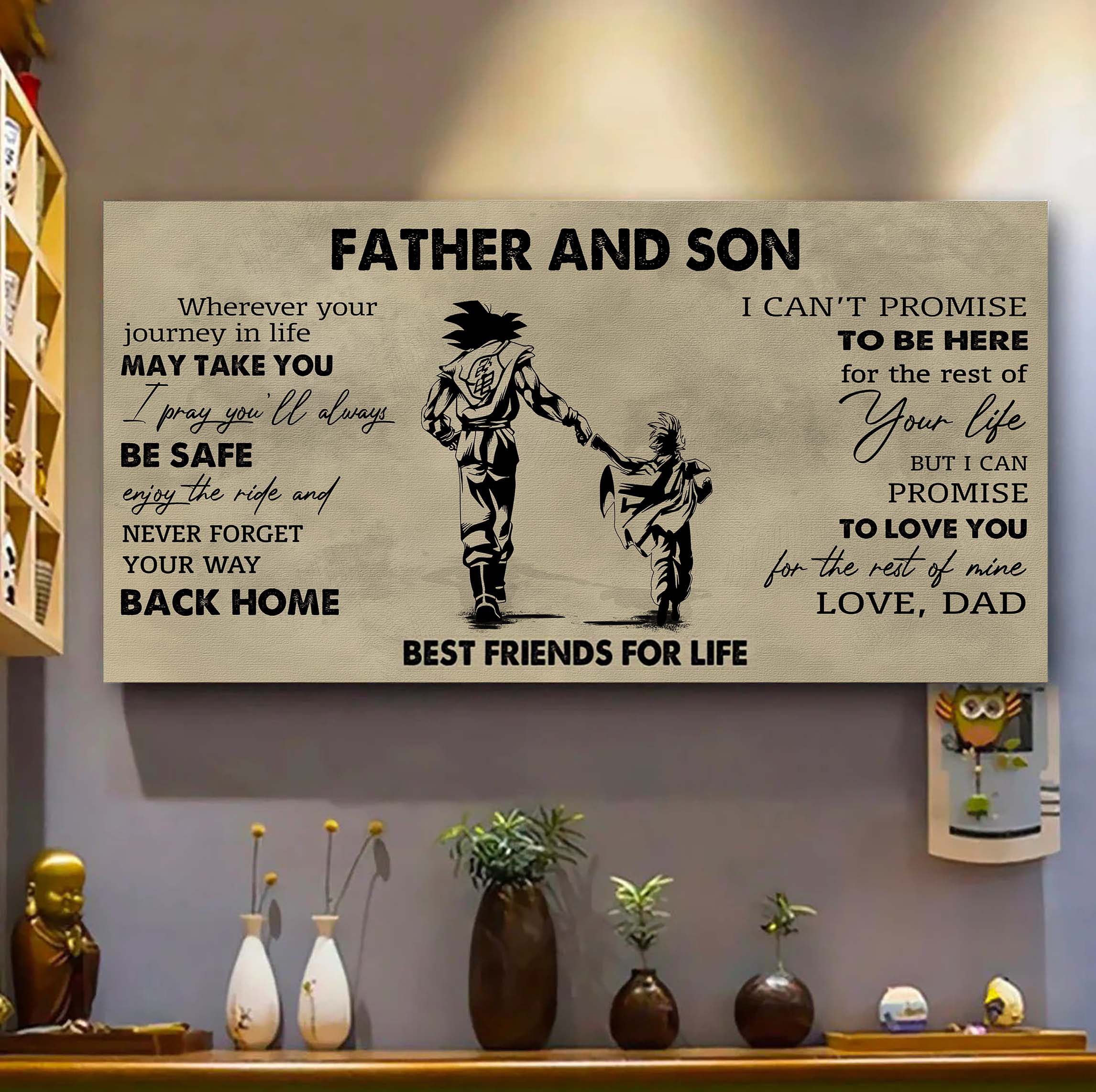 DRB Father And Son Best Friends For Life - Never Forget Your Way Back Home Poster Canvas Gift For Son From Father