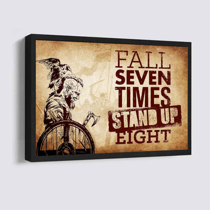 Viking Poster Canvas Fall Down Seven Times Stand Up Eight
