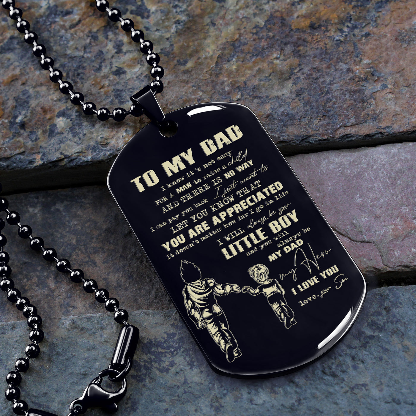 To My Dad One Side Engrave Dog Tag Gift For Your Dad Your Father