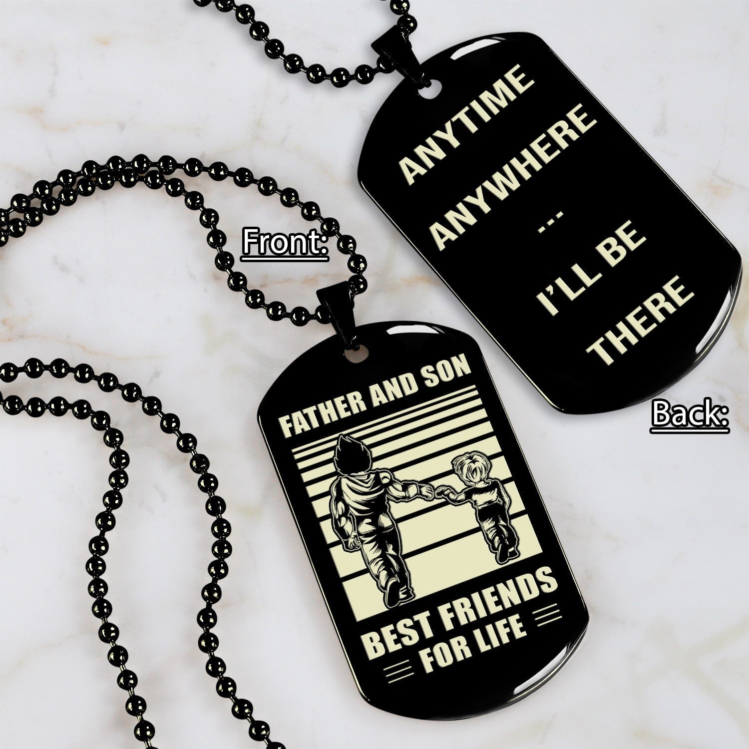 STO-Personalized Double Sided Dog Tag Father And Son Best Friends For Life - Message on the back side