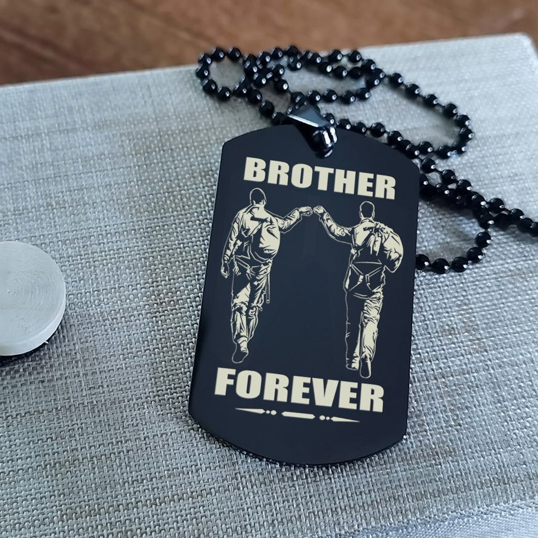 Spartan Customizable engraved black dog tag double sided gift from brother, brother forever