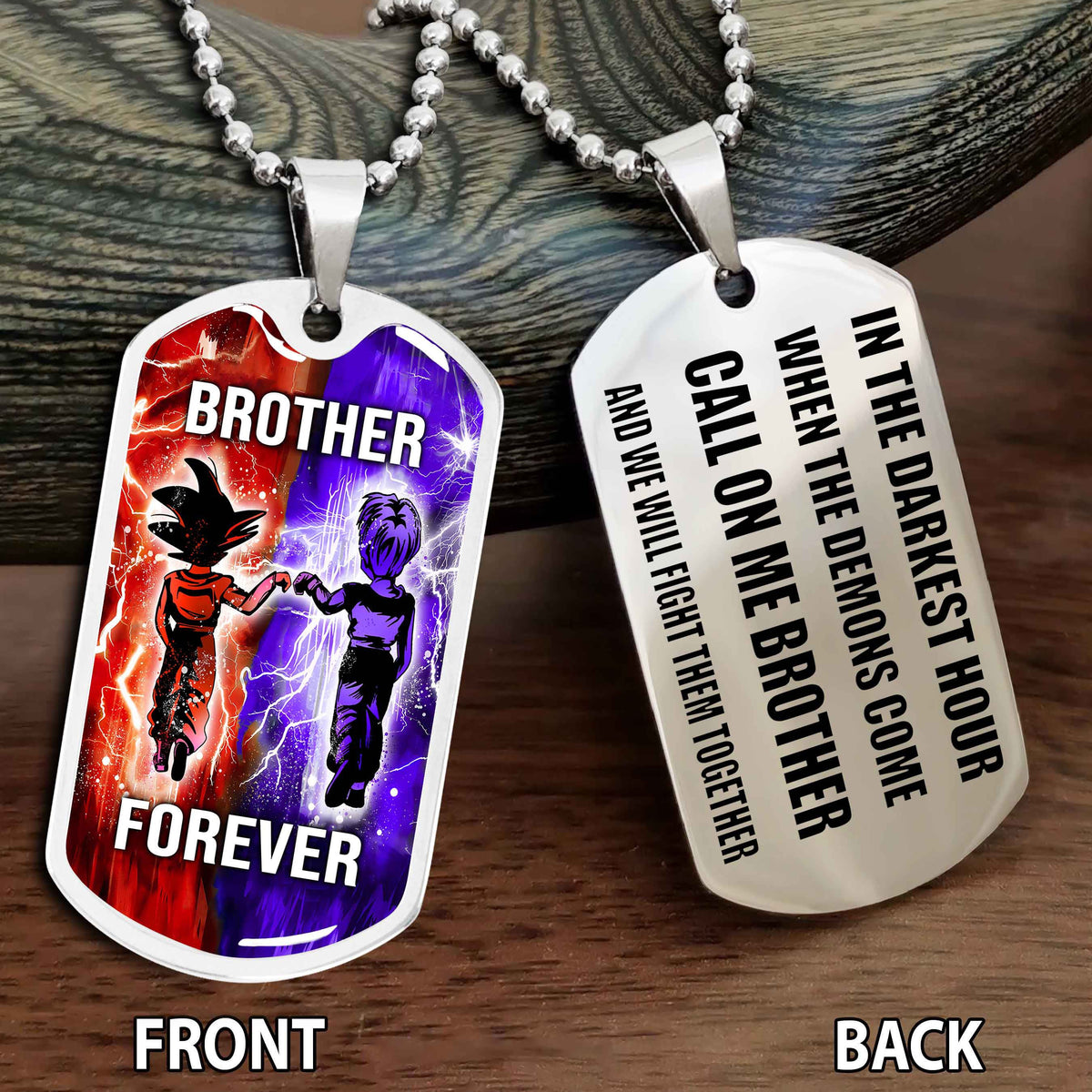 Personalized Double Side Graphic Dog Tag NAG Gift For Brother Call On Me Brother And We Will Fight Them Together