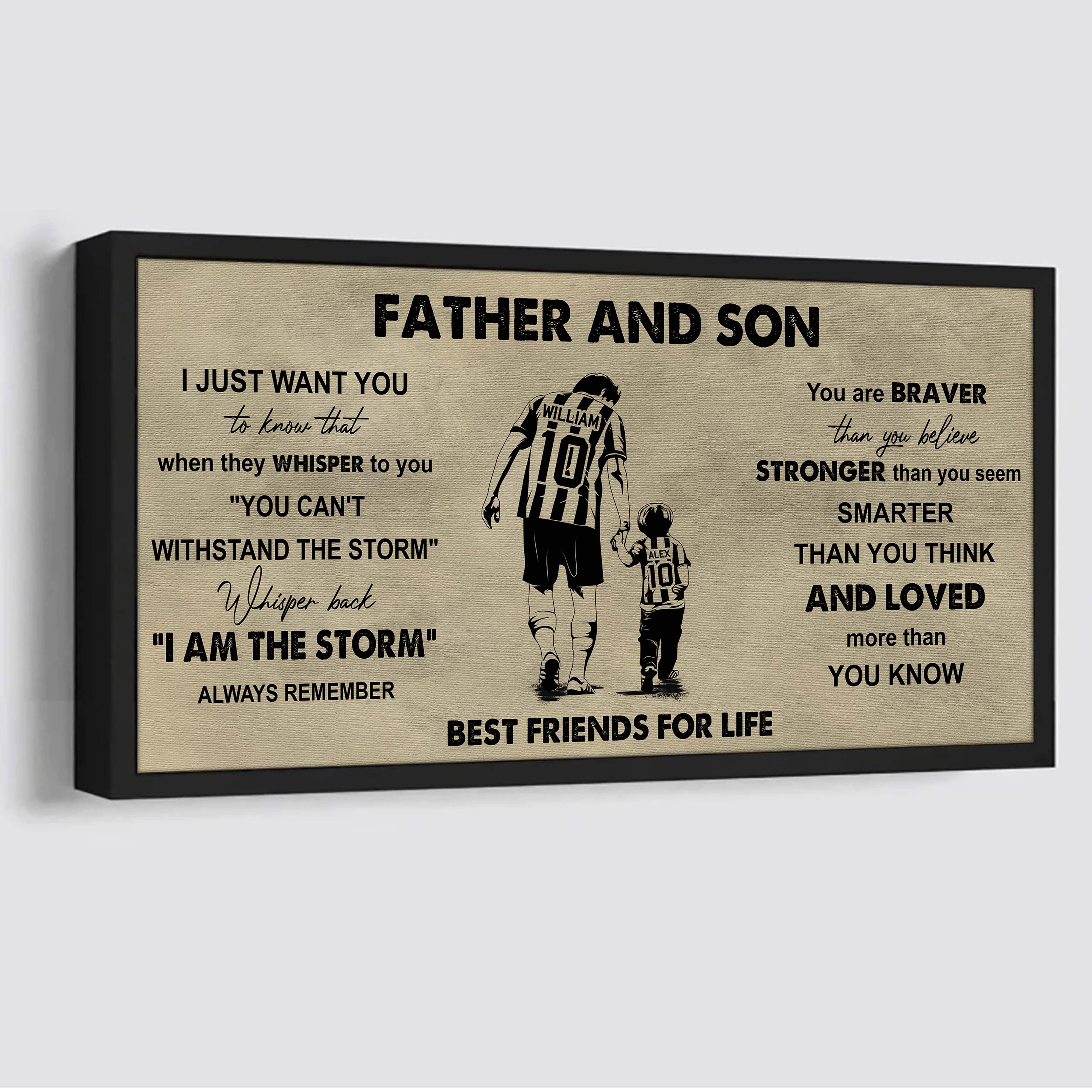 Hockey Father And Son Best Friends For Life - I Am The Storm Poster Canvas Gift For Son From Father