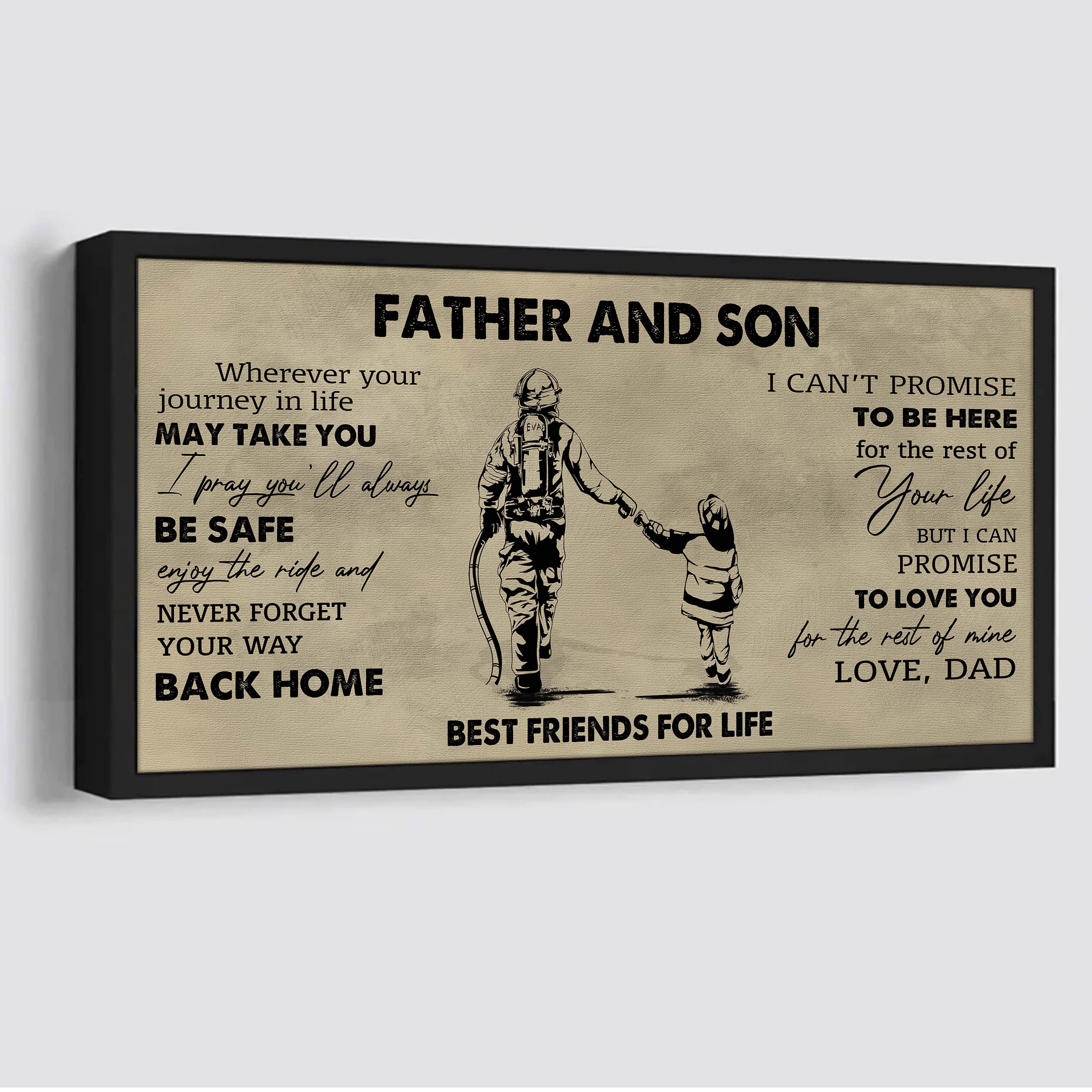 DRB Father And Daughter Best Friends For Life - Never Forget Your Way Back Home Poster Canvas Gift For Daughter From Father-Photo Upload