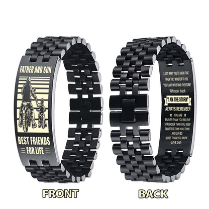 Samurai ANT Personalized Double Sided Bracelet Father And Son Best Friends For Life - Message on the back side