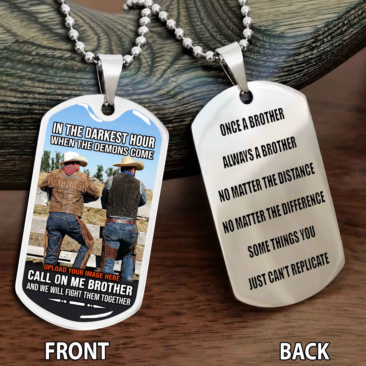 Personalized Double Side Graphic Dog Tag Gift For Your Brother - Brother Forever