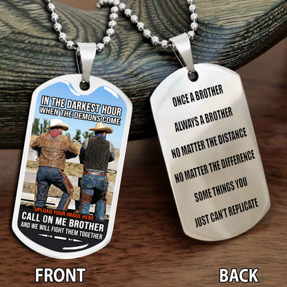 Personalized Double Side Graphic Dog Tag Gift For Your Brother - Brother Forever