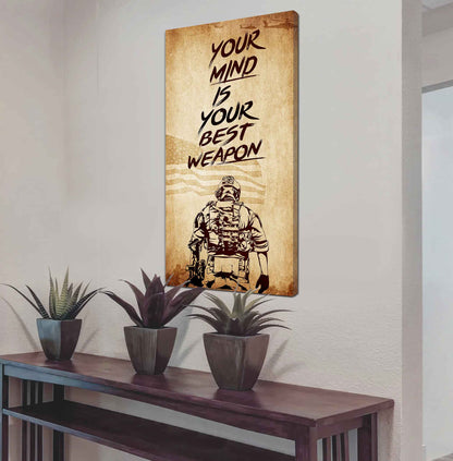 Warrior Your Mind Is Your Best Weapon Poster Canvas Motivation Canvas Gift For You