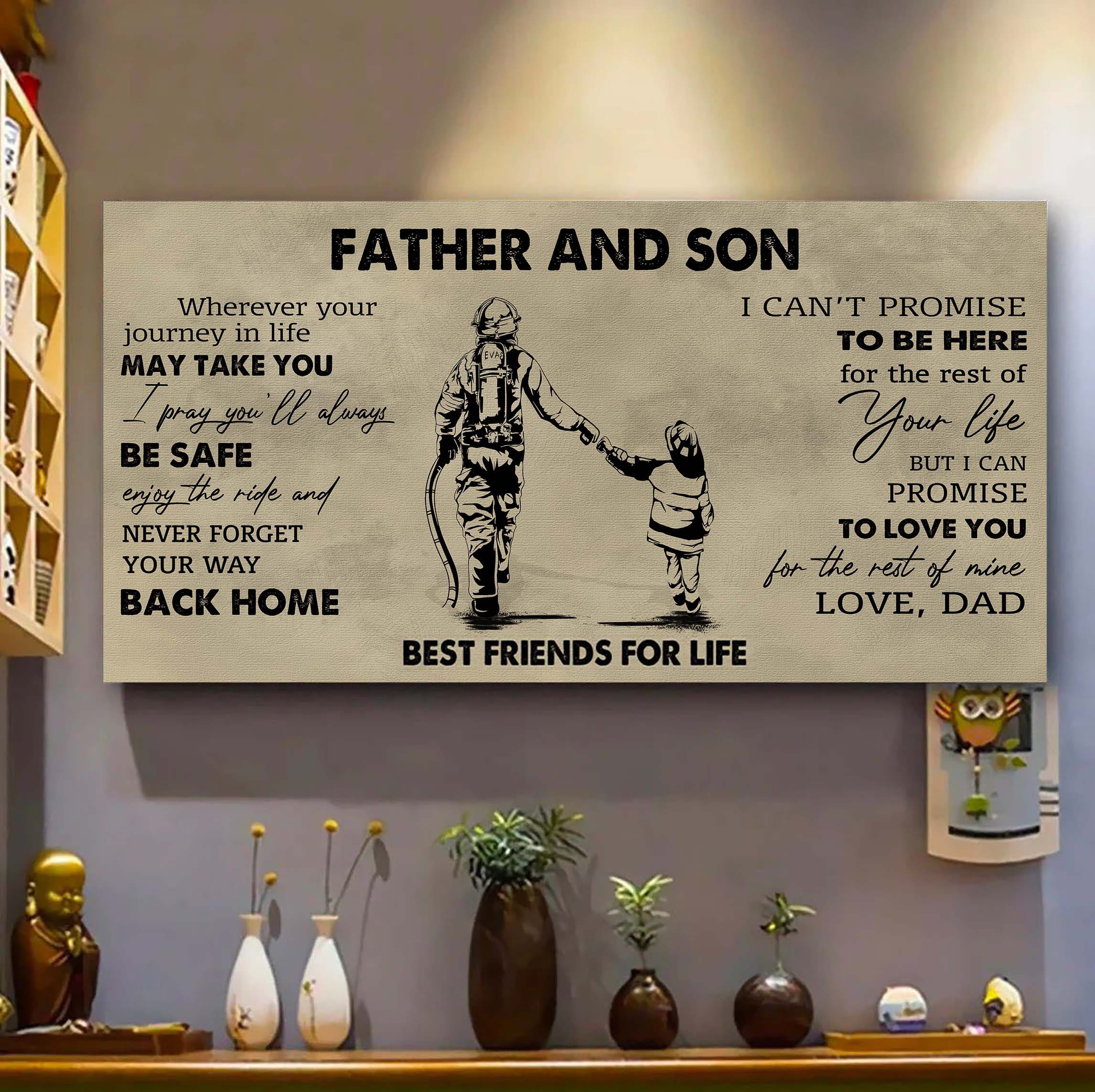 DRB Father And Son Best Friends For Life - Never Forget Your Way Back Home Poster Canvas Gift For Son From Father