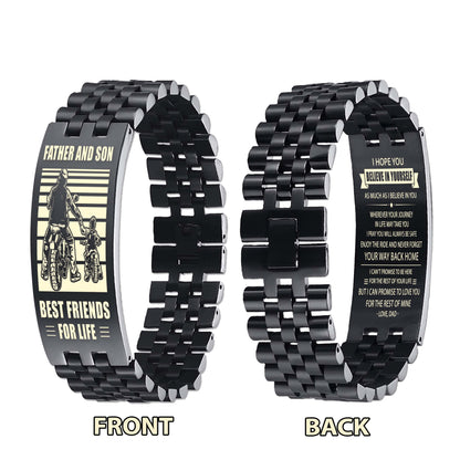 Samurai ANT Personalized Double Sided Bracelet Father And Son Best Friends For Life - Message on the back side