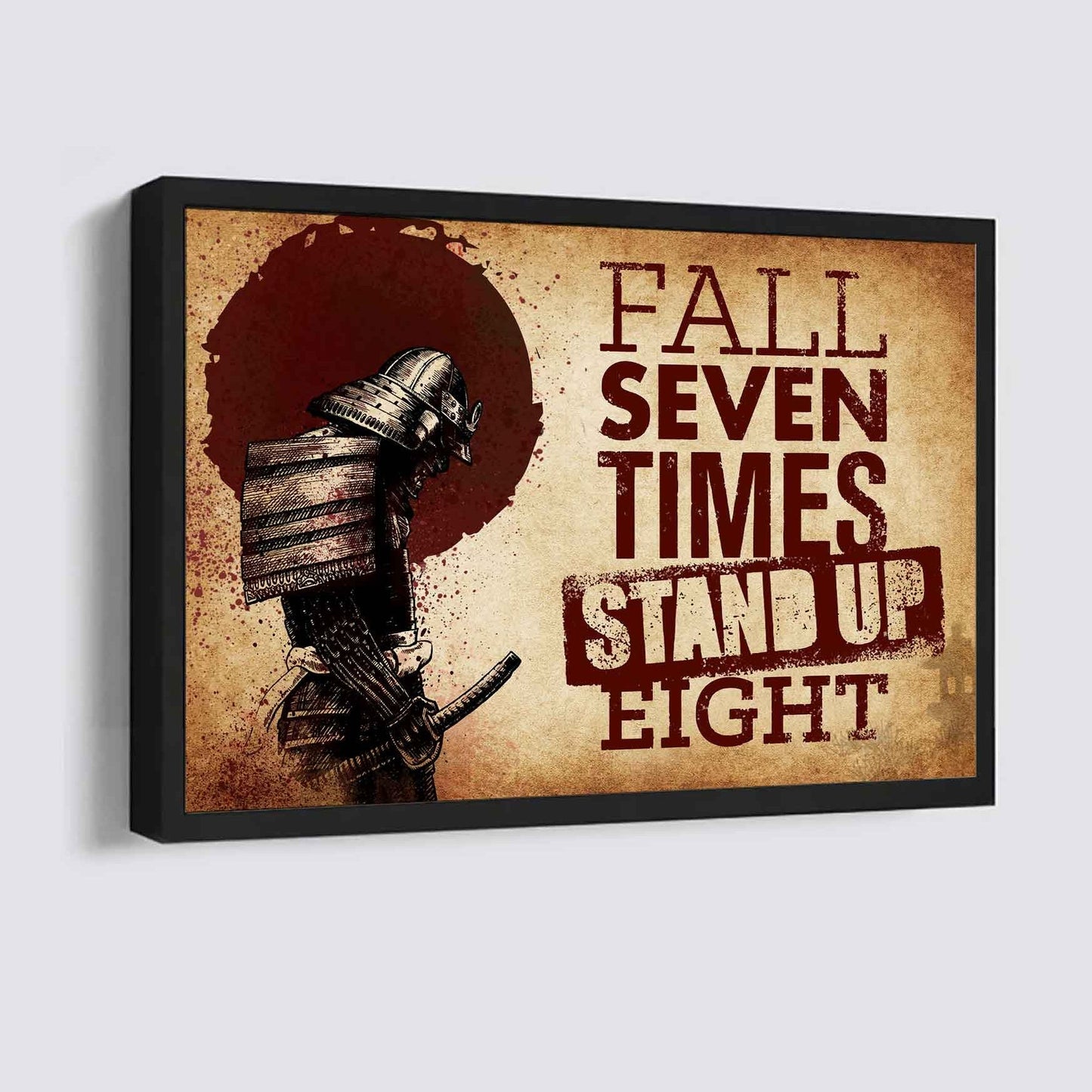 Viking Poster Canvas Fall Down Seven Times Stand Up Eight