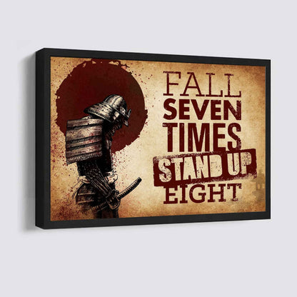Viking Poster Canvas Fall Down Seven Times Stand Up Eight