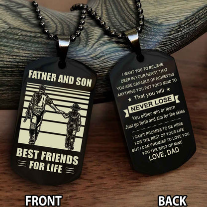 Carpenter Personalized Double Sided Dog Tag Father And Son - You Will Never Lose You Either Win Or Learn From Dad To Son