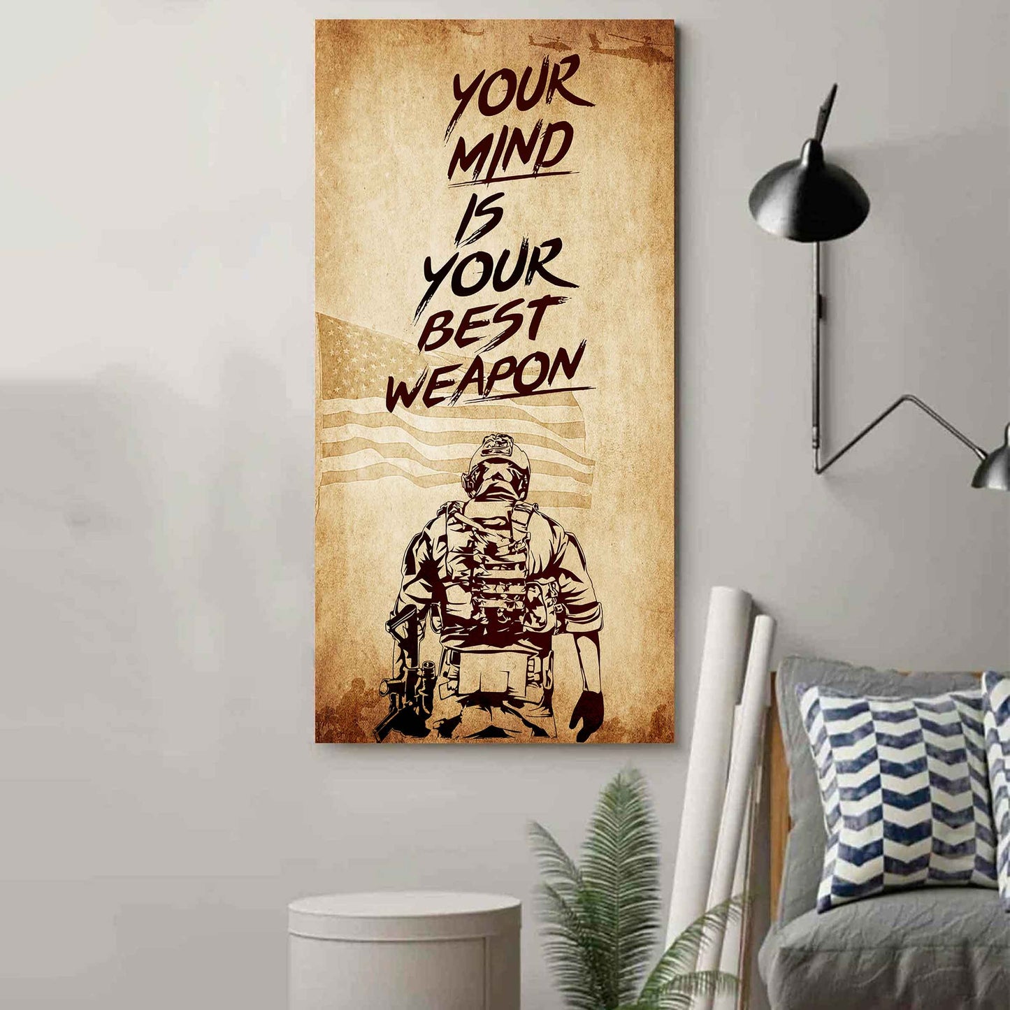 Warrior Your Mind Is Your Best Weapon Poster Canvas Motivation Canvas Gift For You