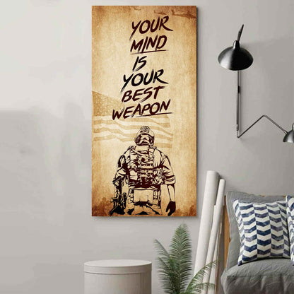 Warrior Your Mind Is Your Best Weapon Poster Canvas Motivation Canvas Gift For You