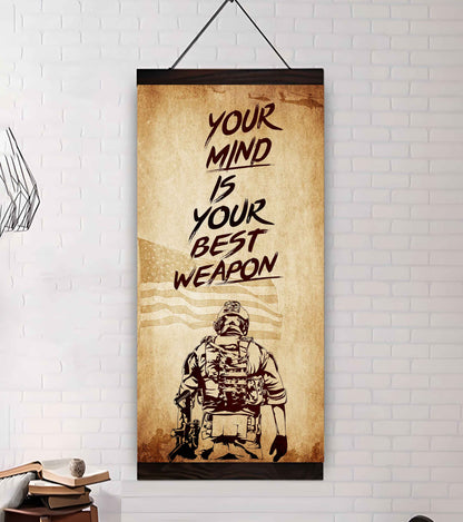 Warrior Your Mind Is Your Best Weapon Poster Canvas Motivation Canvas Gift For You