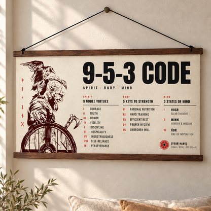 Warrior Poster Canvas 7 5 3 Code Inspiration Gift For You