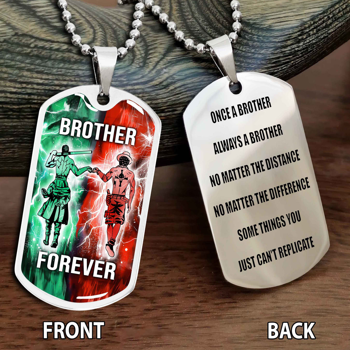 Personalized Double Side Graphic Dog Tag Gift For Brother Once A Soldier Always A Soldier