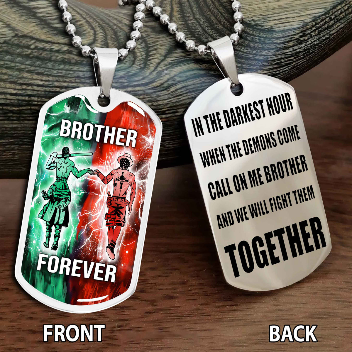 Personalized Double Side Graphic Dog Tag Gift For Brother Call On Me Brother And We Will Fight Them Together Brother Forever BADT
