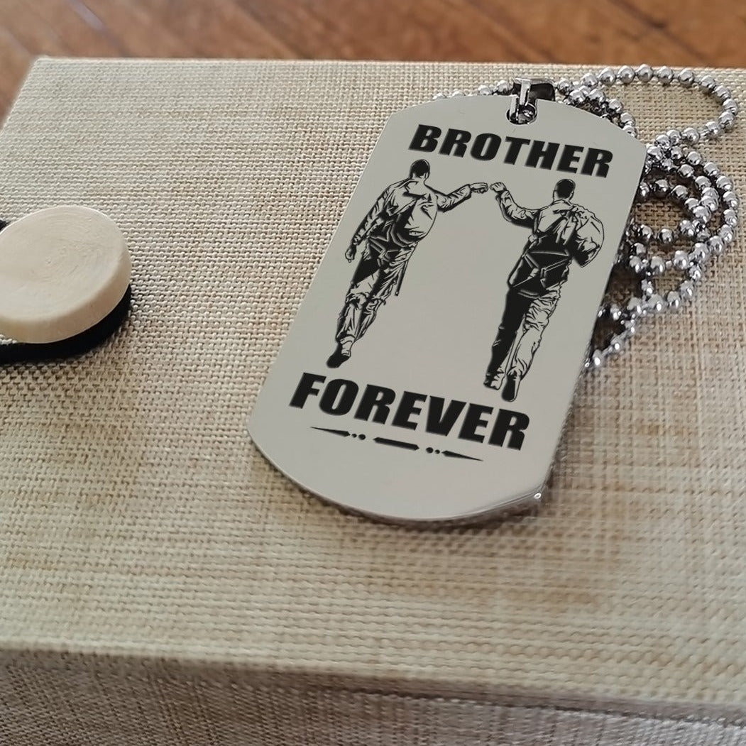 Spartan Customizable engraved black dog tag double sided gift from brother, brother forever