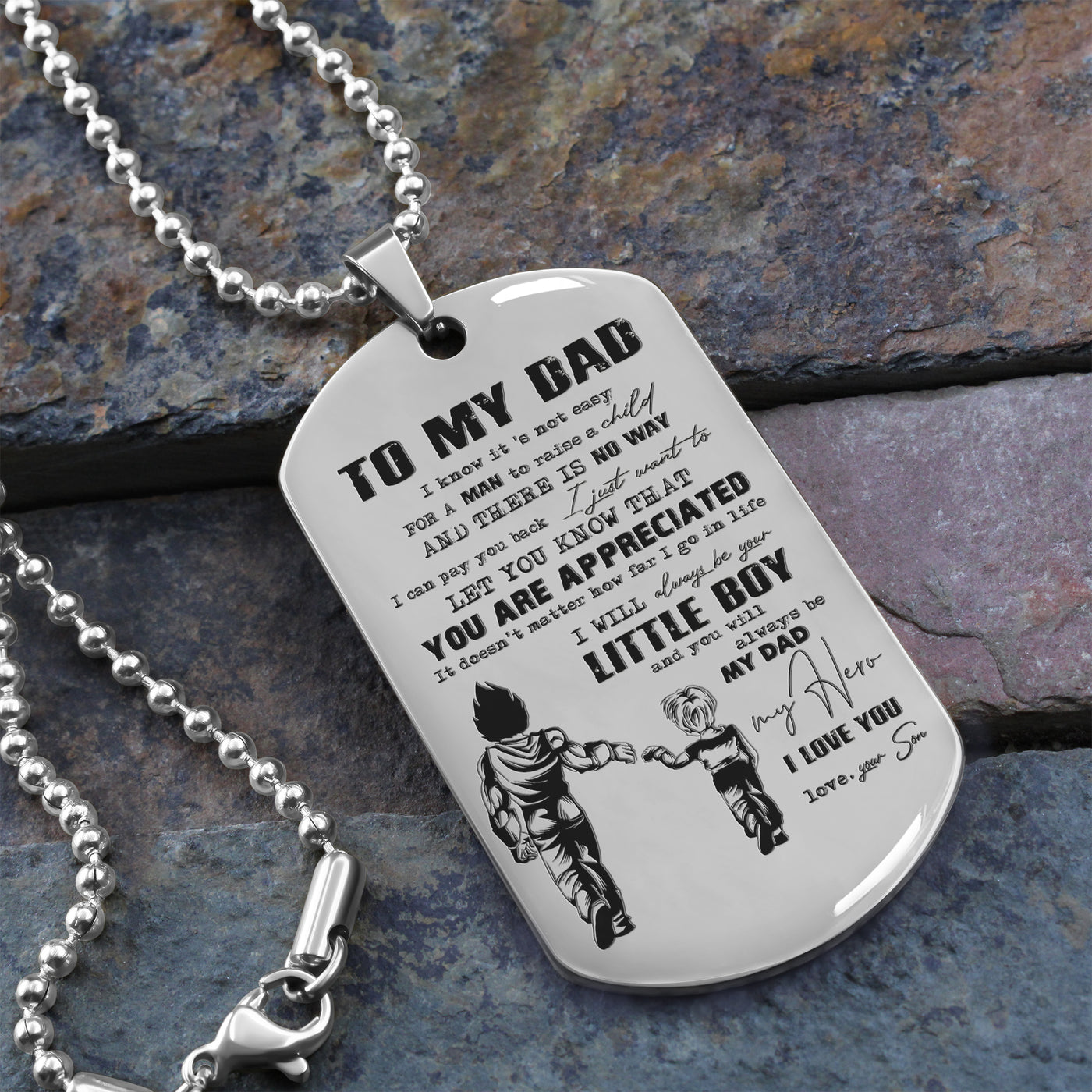 To My Dad One Side Engrave Dog Tag Gift For Your Dad Your Father