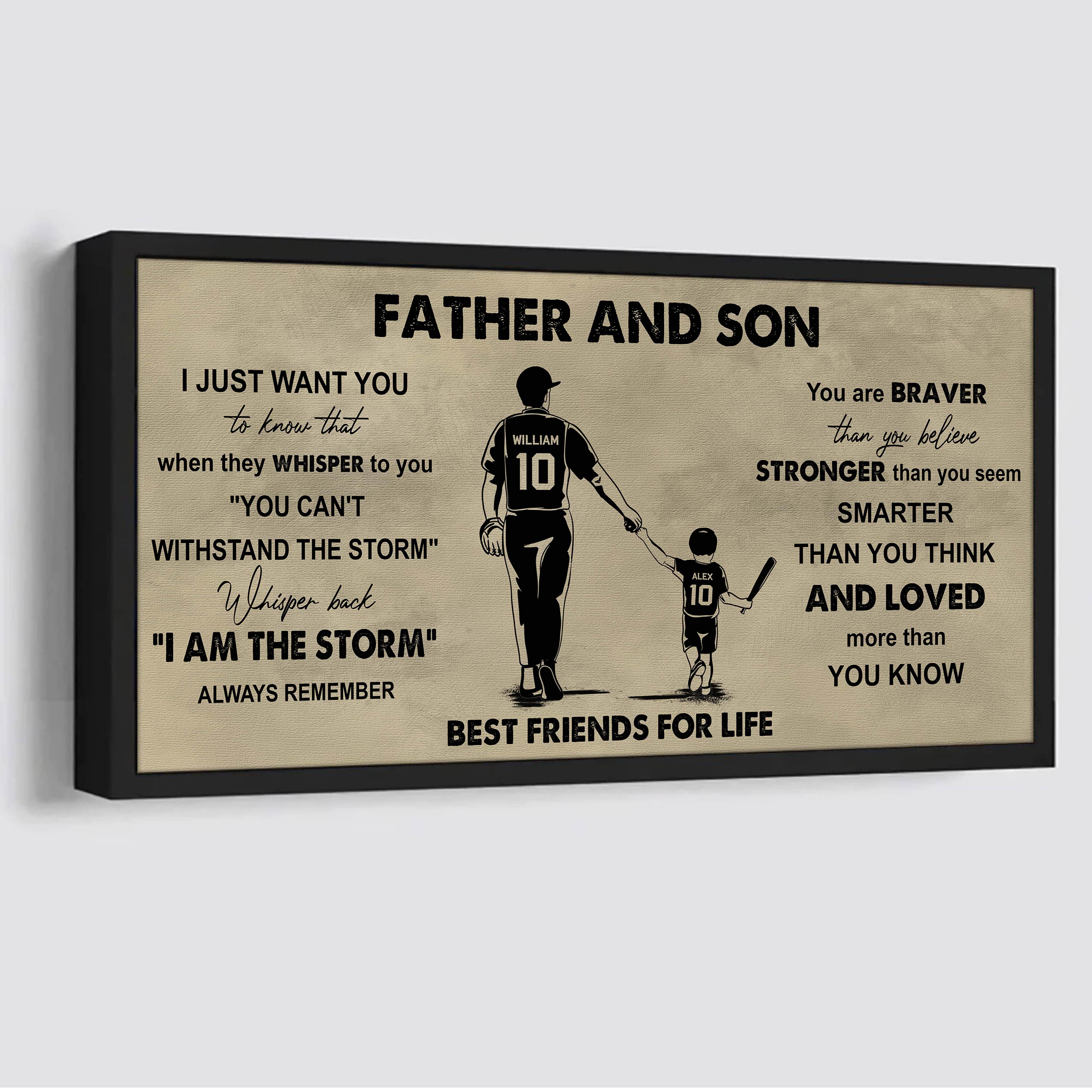 Hockey Father And Son Best Friends For Life - I Am The Storm Poster Canvas Gift For Son From Father