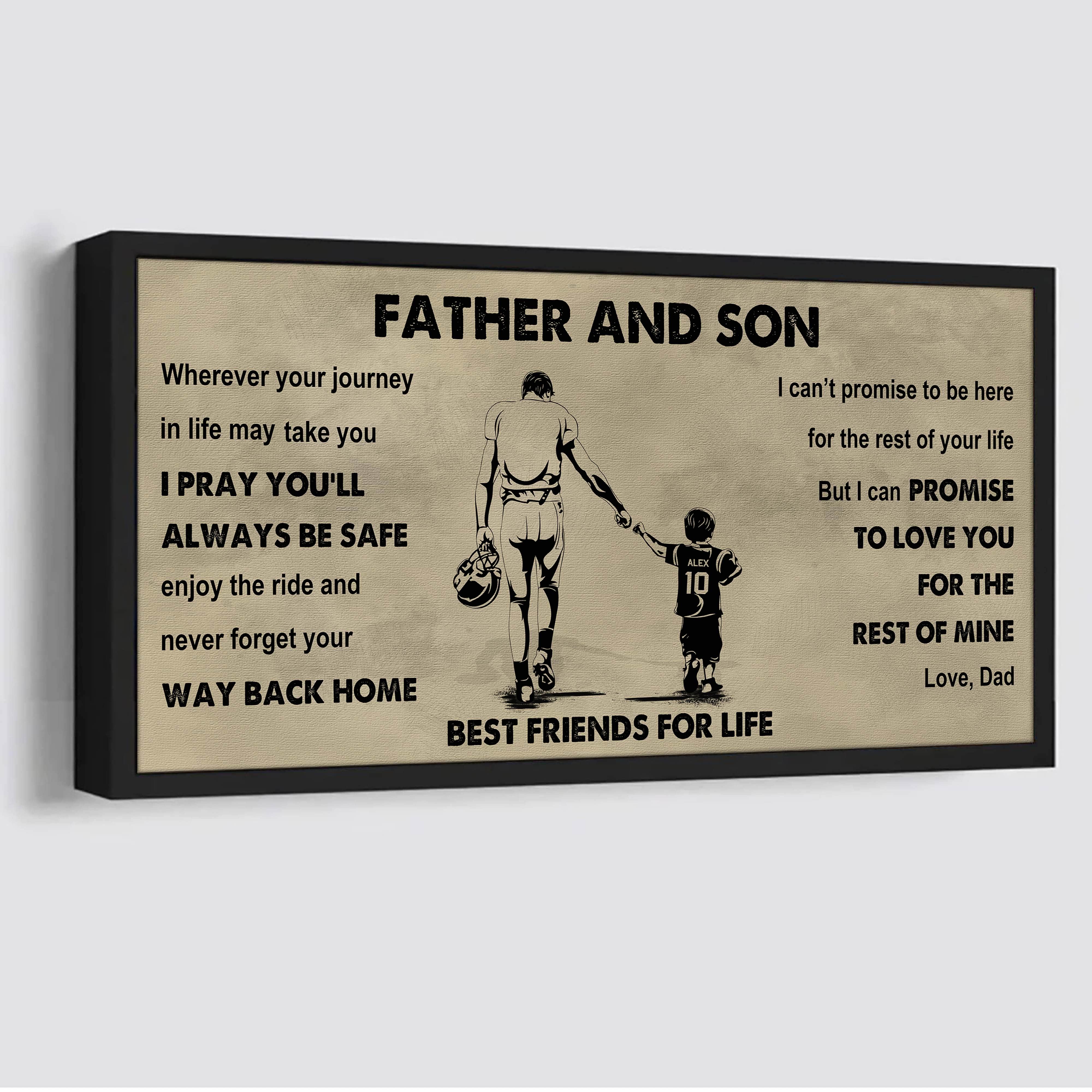 Sport-Family Father And Son Best Friends For Life - Ver 2 Never Forget Your Way Back Home Poster Canvas Gift For Son From Father