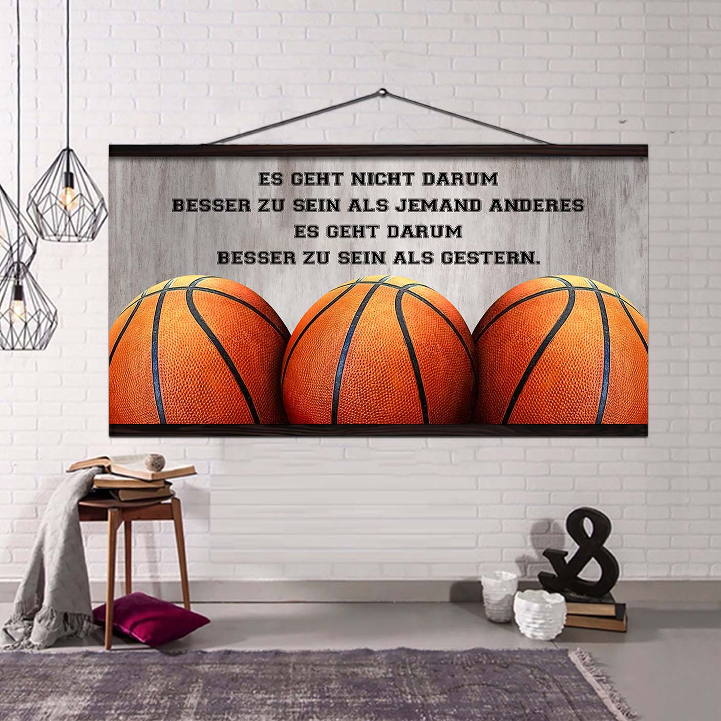 Basketball Leinwand Es geht nicht darum, besser als jemand anderes zu sein