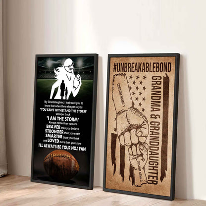 Grandma And Granddaughter UnBreakable Bond - 2 Piece Canvas Wall Art - Whisper Back I'm The Storm