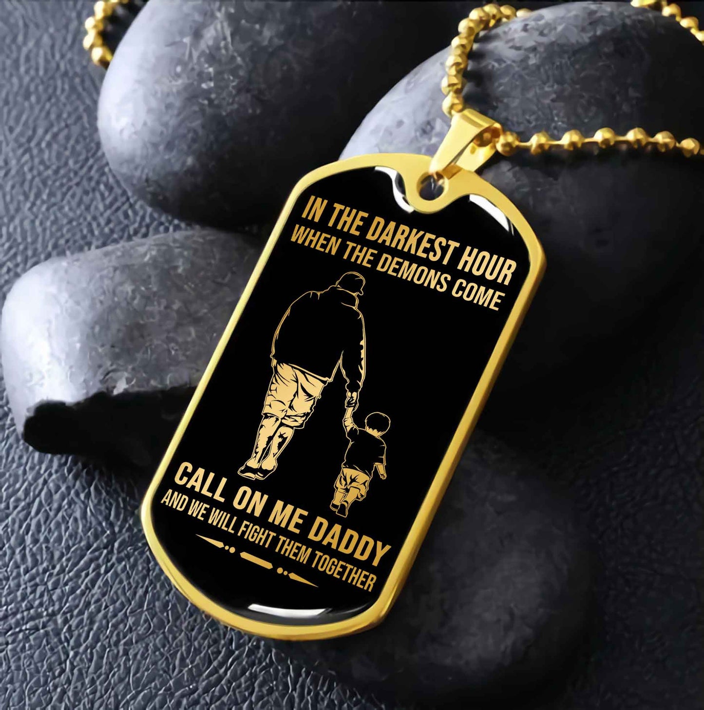 DRB PC Military Chain Silver Plated 18K Gold Plated Call On Me Daddy Gift For Your Dad