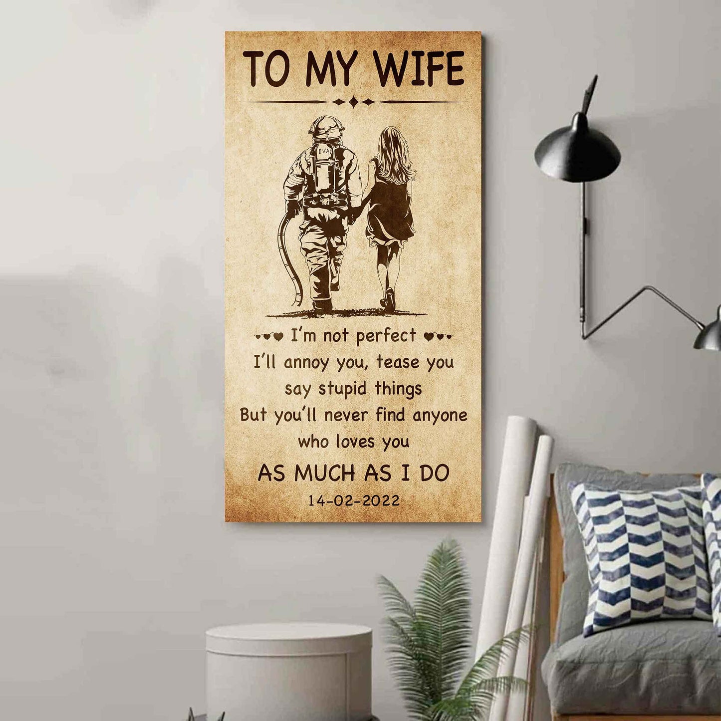 Family Poster Canvas To My Wife - I Am Not Perfect