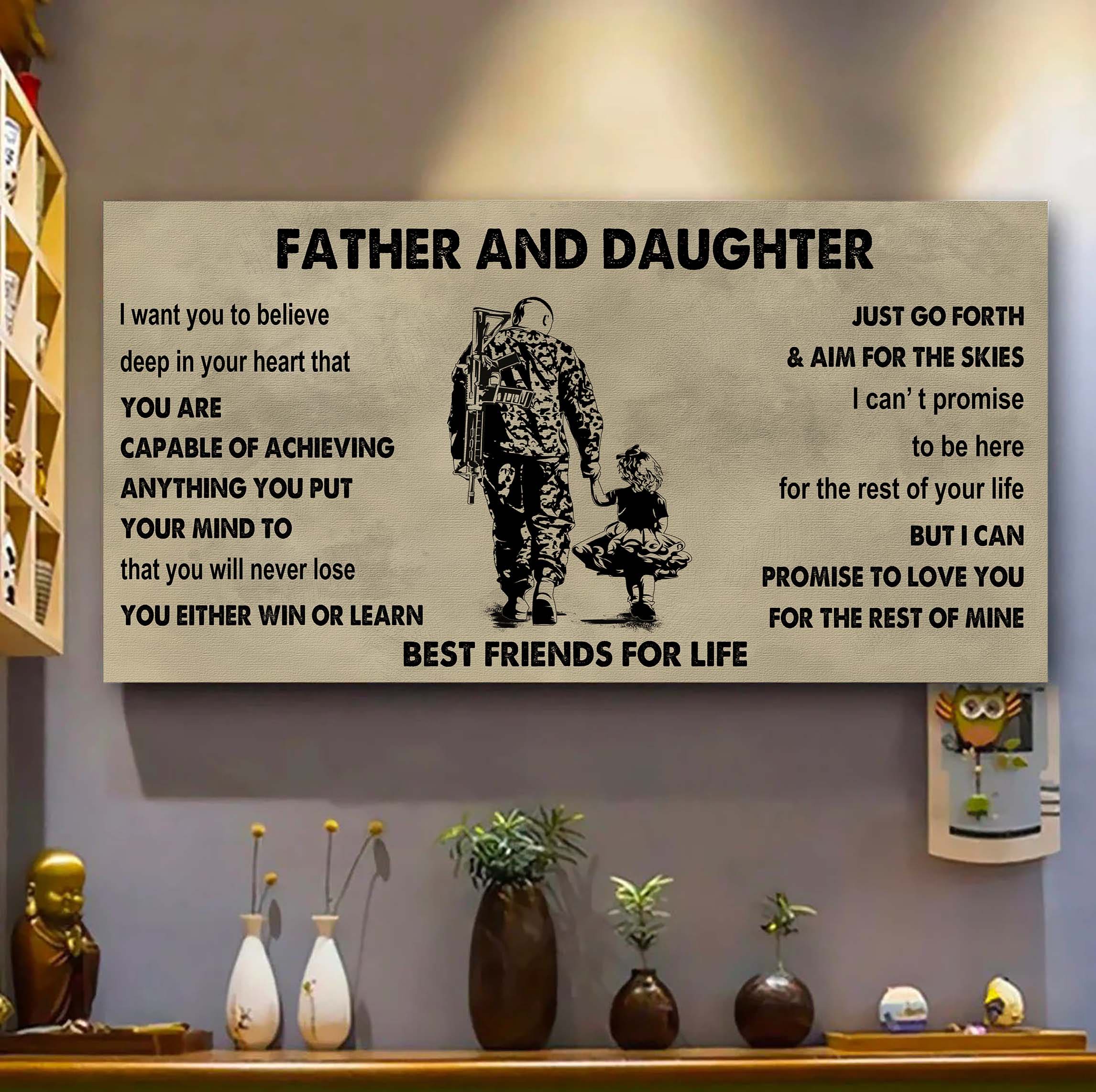 Biker Father And Daughter Best Friends For Life - Ver 2 You Will Never Lose Poster Canvas Gift For Daughter From Father