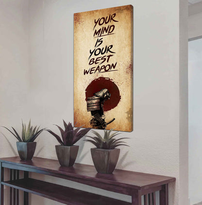 Warrior Your Mind Is Your Best Weapon Poster Canvas Motivation Canvas Gift For You