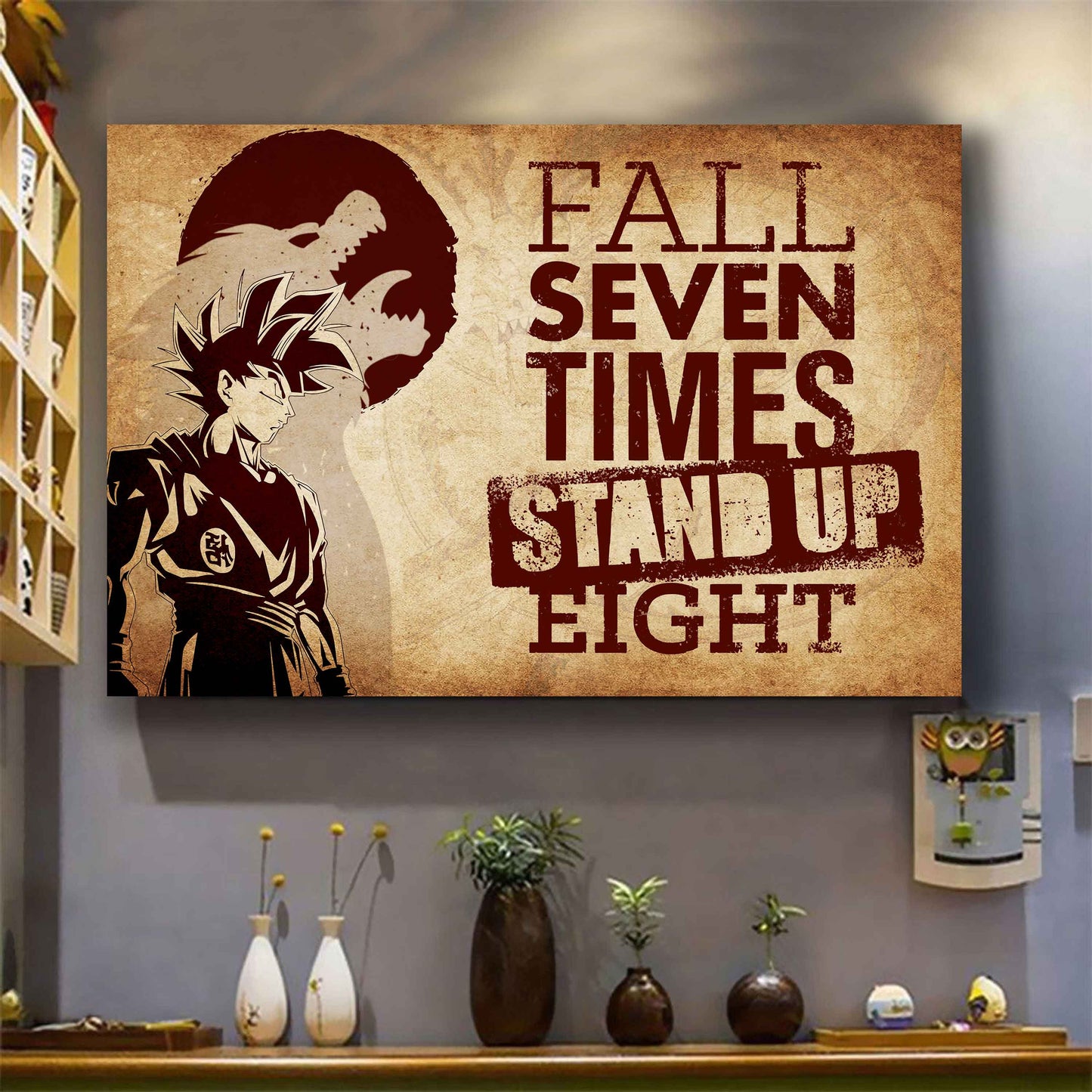 Viking Poster Canvas Fall Down Seven Times Stand Up Eight