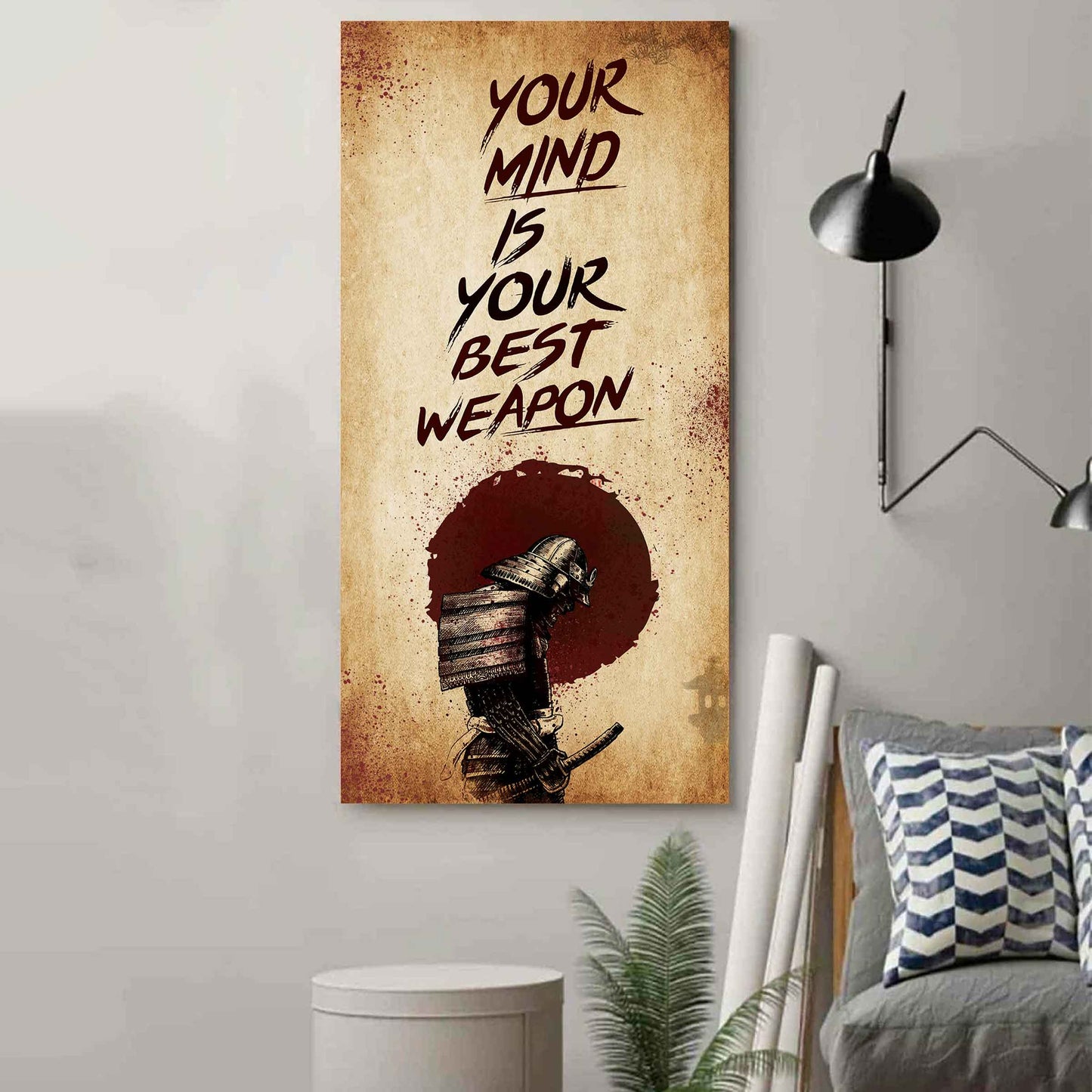 Warrior Your Mind Is Your Best Weapon Poster Canvas Motivation Canvas Gift For You