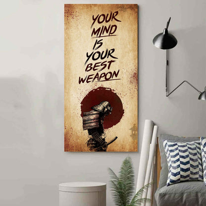 Warrior Your Mind Is Your Best Weapon Poster Canvas Motivation Canvas Gift For You