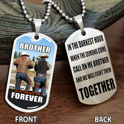 Personalized Double Side Graphic Dog Tag Gift For Your Brother - Brother Forever