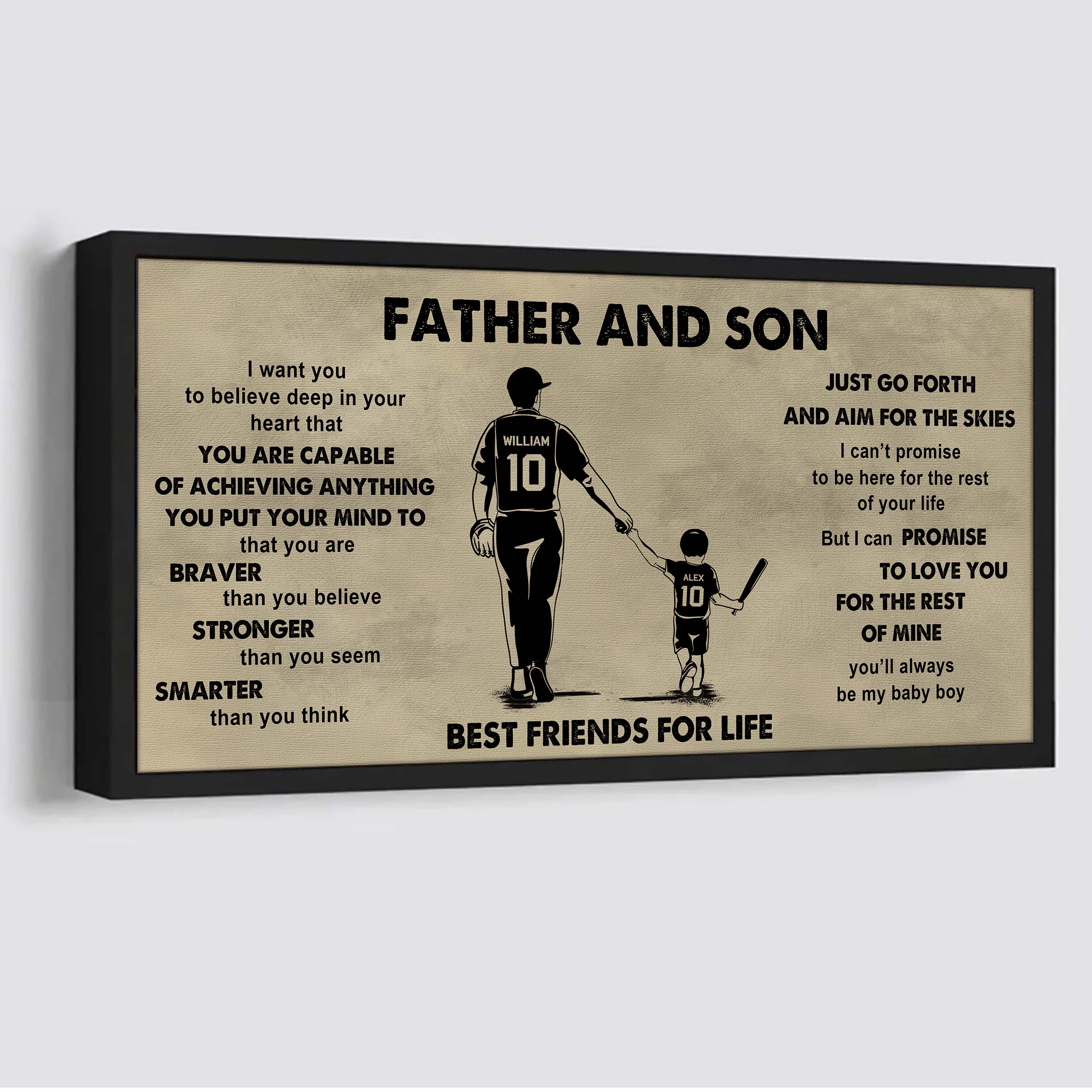 Family Father And Son Best Friends For Life - That You Are Braver Than You Believe Poster Canvas Gift For Son From Father