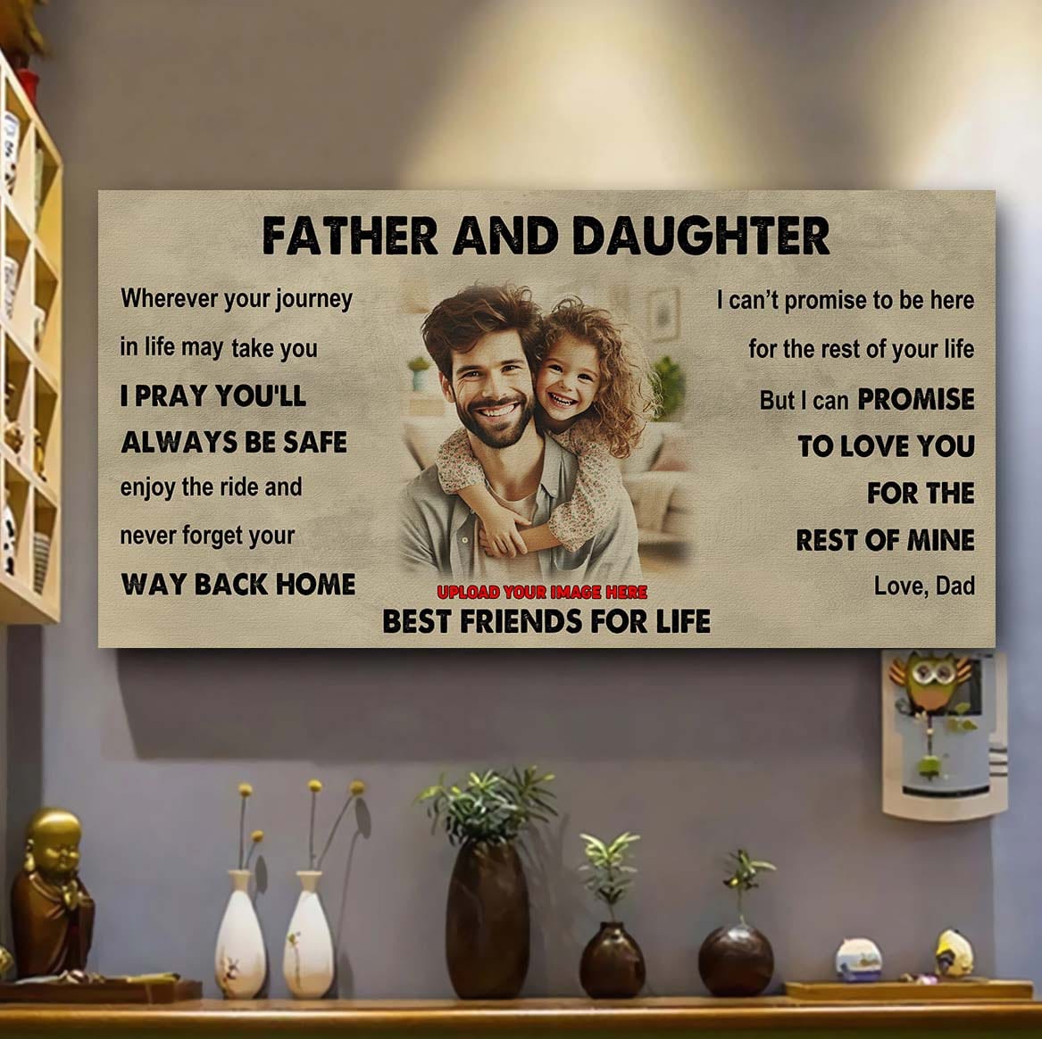 DRB Father And Daughter Best Friends For Life - Ver 2 Never Forget Your Way Back Home Poster Canvas Gift For Son From Father