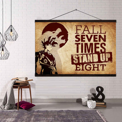Viking Poster Canvas Fall Down Seven Times Stand Up Eight