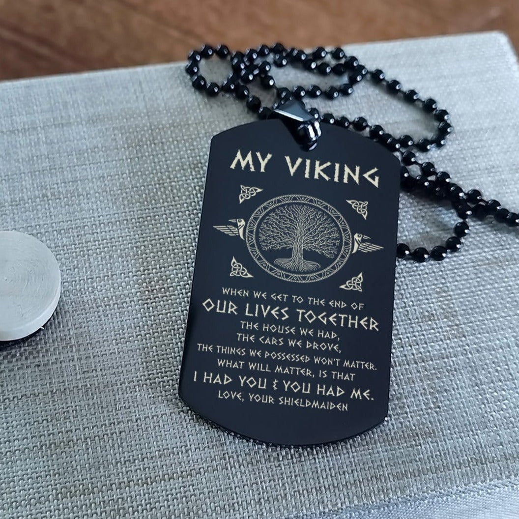 Viking Dog tag wife to husband