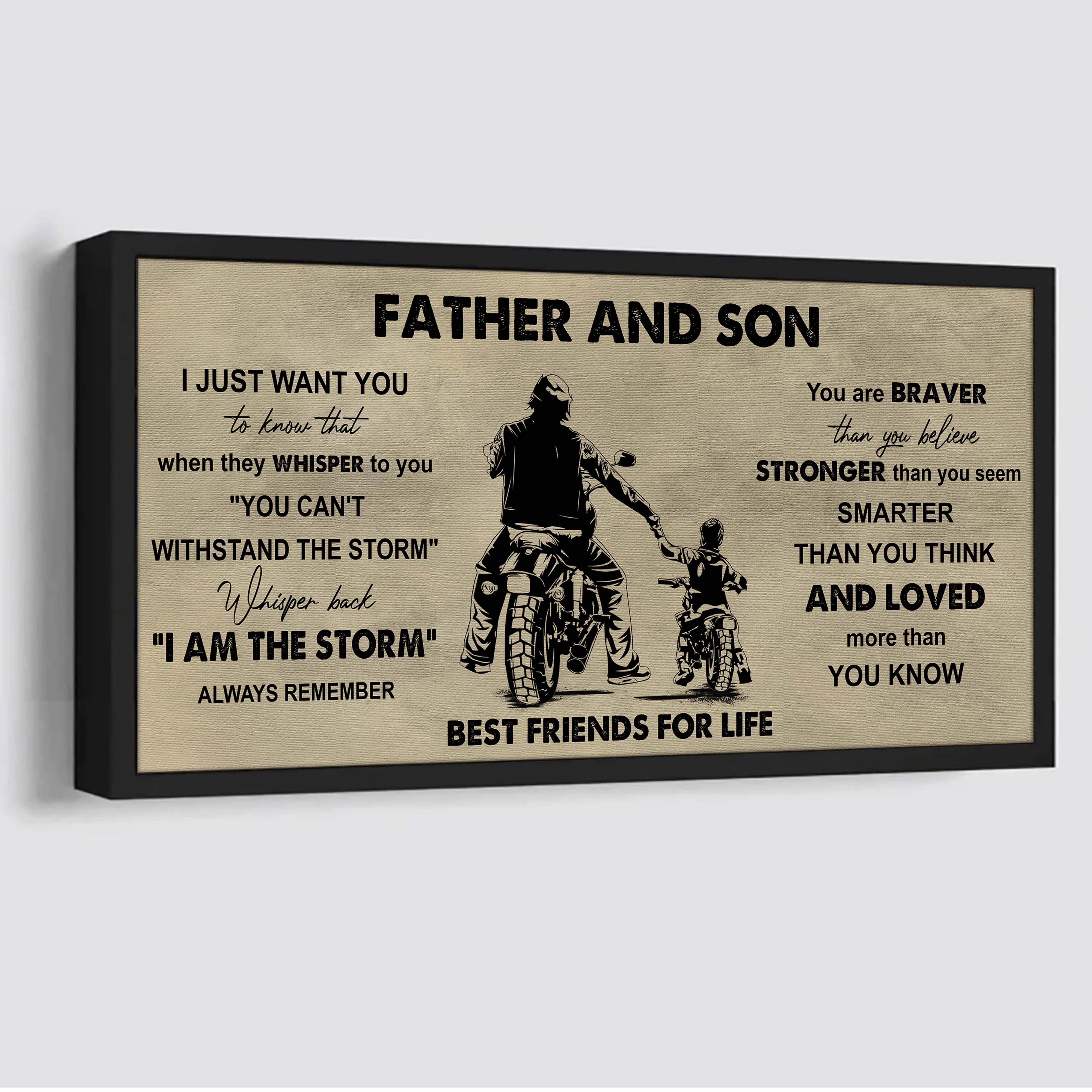 DRB Father And Son Best Friends For Life - I Am The Storm Poster Canvas Gift For Son From Father