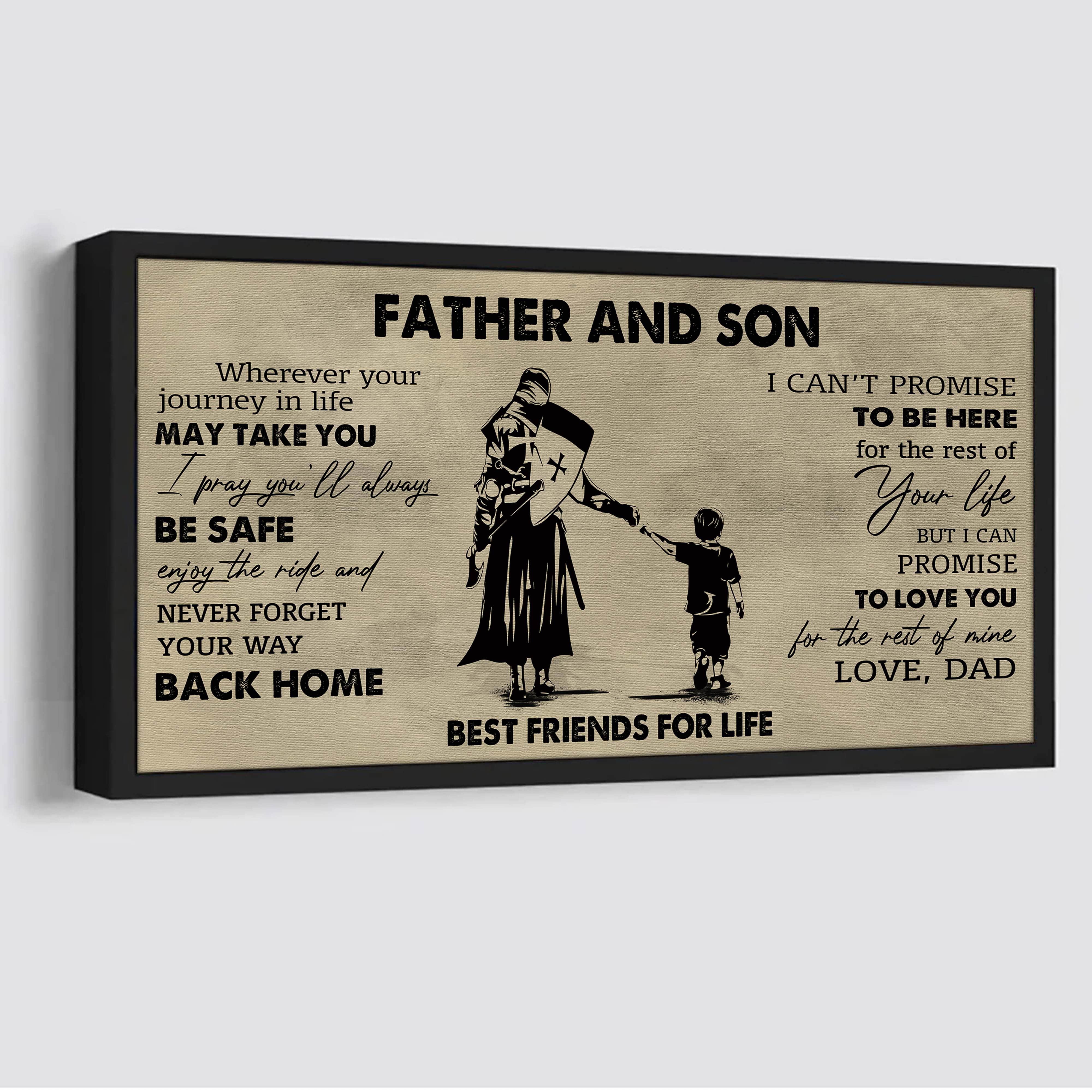 DRB Father And Son Best Friends For Life - Never Forget Your Way Back Home Poster Canvas Gift For Son From Father