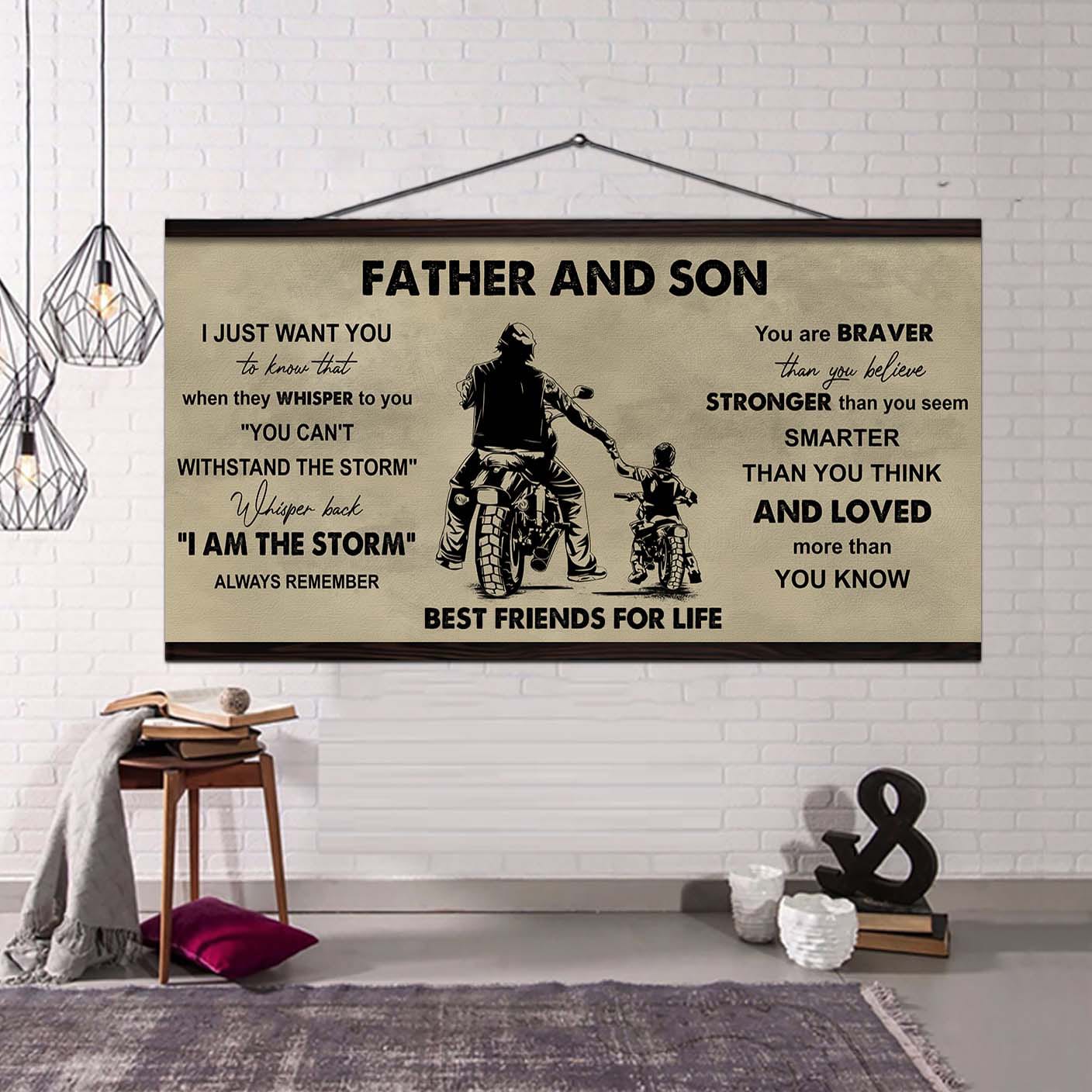 Hockey Father And Son Best Friends For Life - I Am The Storm Poster Canvas Gift For Son From Father