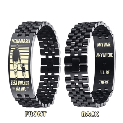 Samurai NVL Personalized Double Sided Bracelet Father And Son Best Friends For Life - Message on the back side